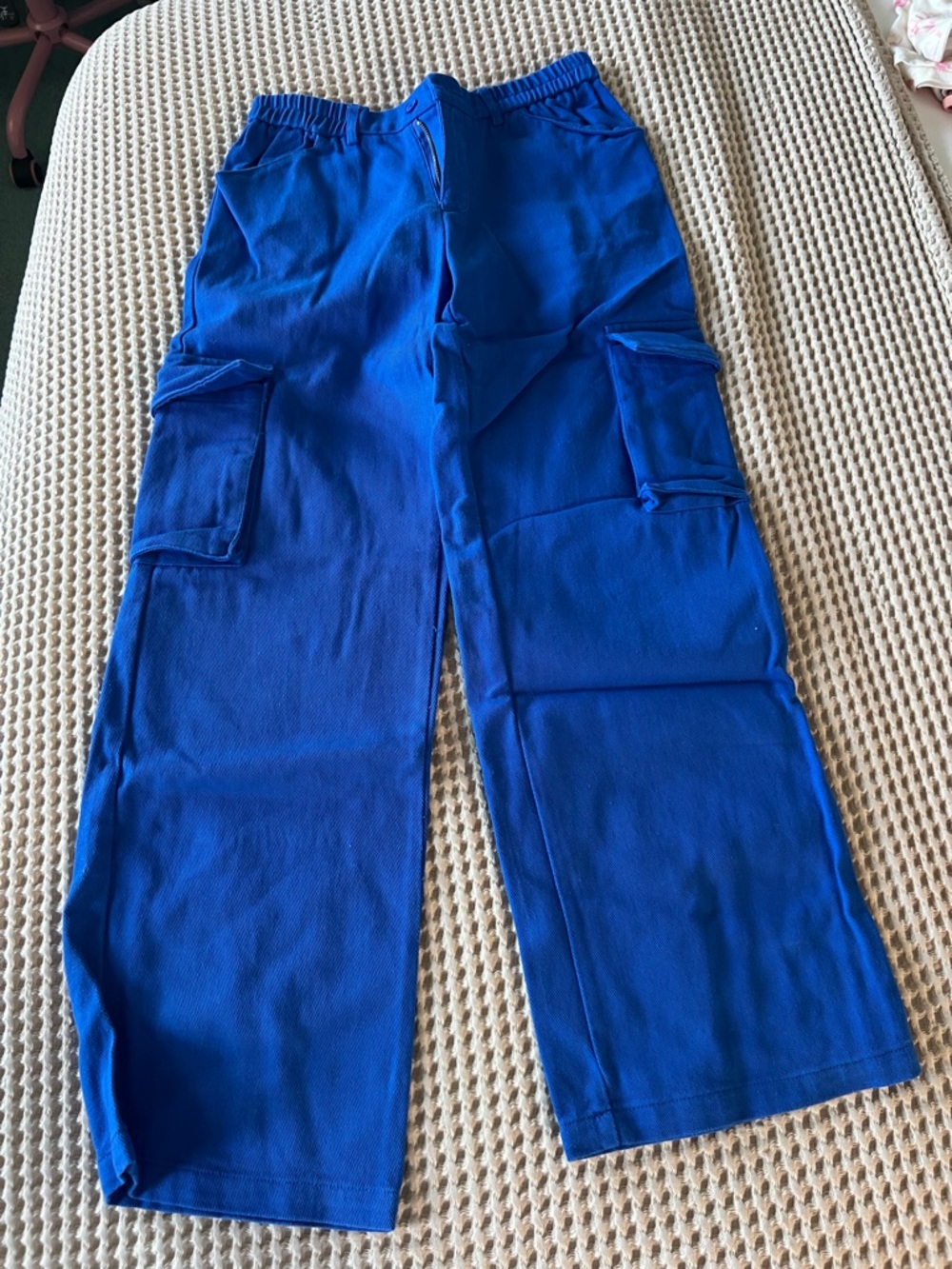 SHEIN Electric Blue Elastic Waist Pants